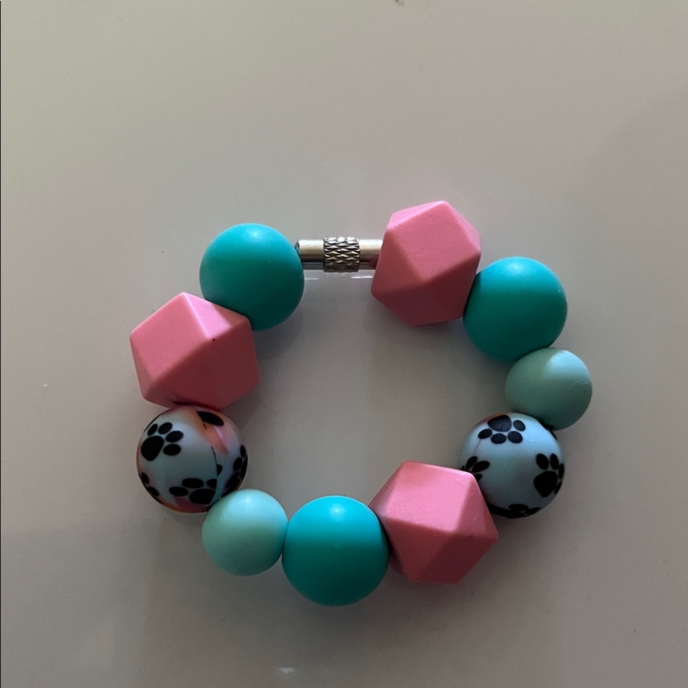 Playful Pink and Teal Kids Bracelet